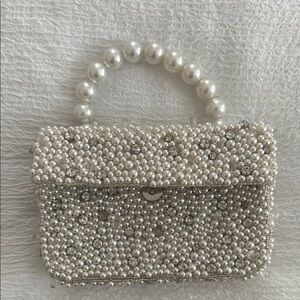 Anthropologie Pearl-Embellished Clutch